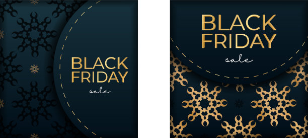 假日广告黑色星期五销售蓝色奢侈品图片下载