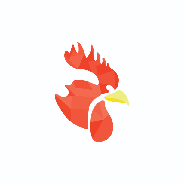 红公鸡鸡头矢量标志图片下载