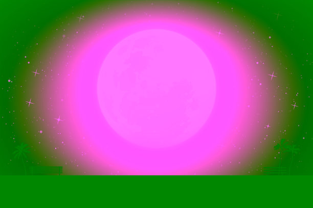 夜晚的城市景观与巨大的月亮图片下载