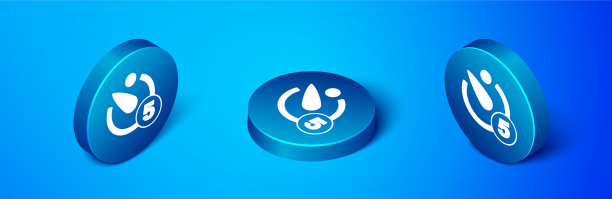 等距相机计时器图标隔离在蓝色图片下载