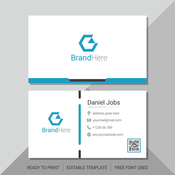 优雅的红色企业名片矢量免费图片下载