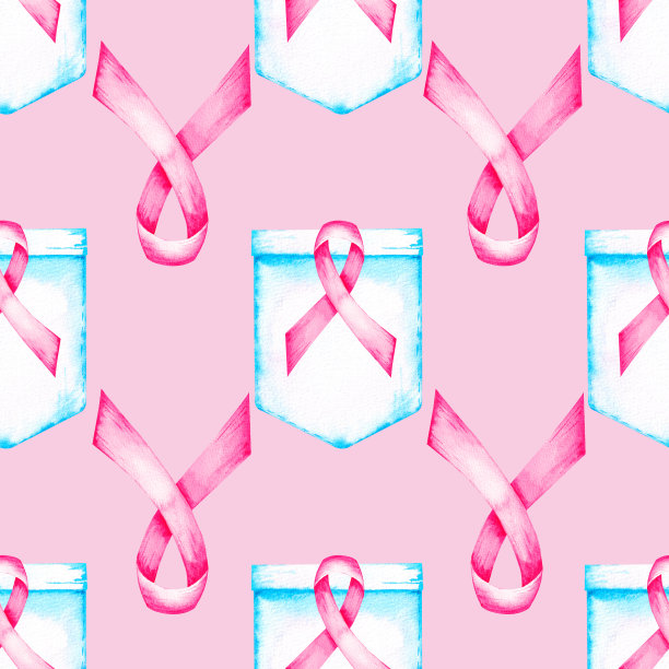 在抗击乳腺癌的月份里，用粉色丝带装饰图案图片下载