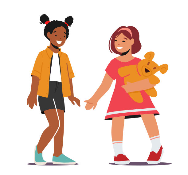 小女孩的角色在玩耍和微笑图片下载