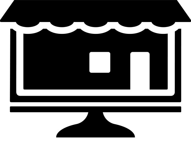 网上商店市场图标黑色图形图片下载