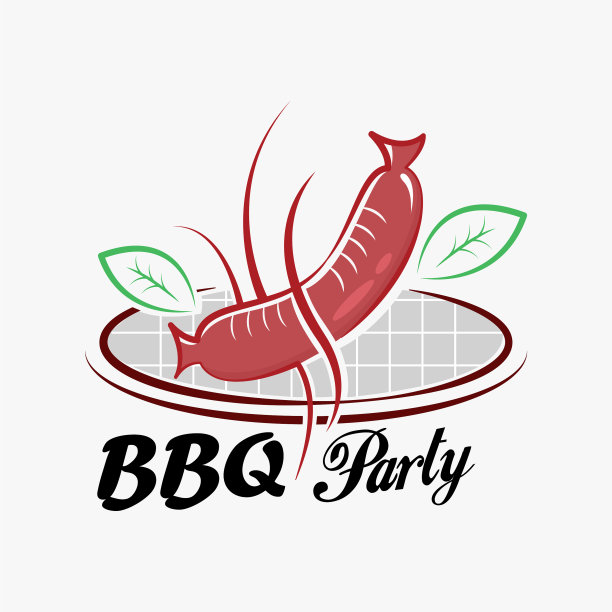 香肠火火焰烧烤烤面包烤标志图标图片下载