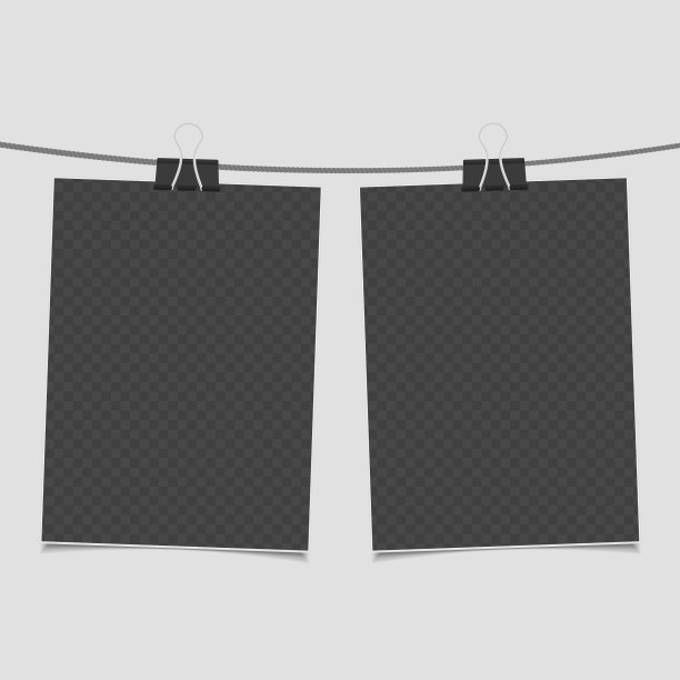 绳子上的复古相框图片下载