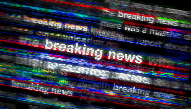 标题媒体与突发新闻和信息3d插图图片下载