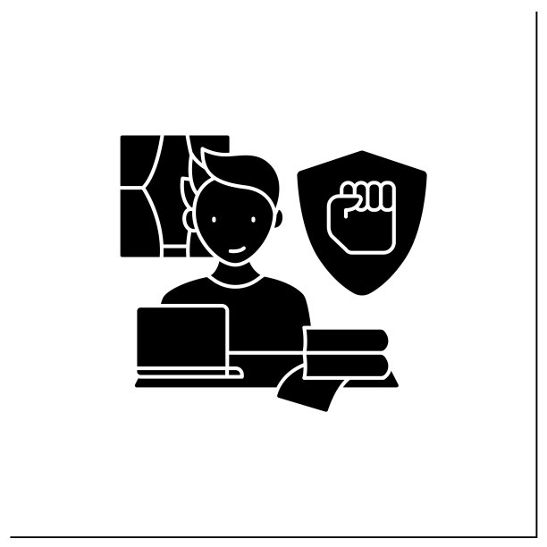 远程工作字形图标图片下载