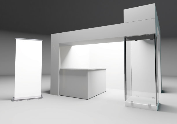 展台设计，Cube展台模型，3D渲染图片下载