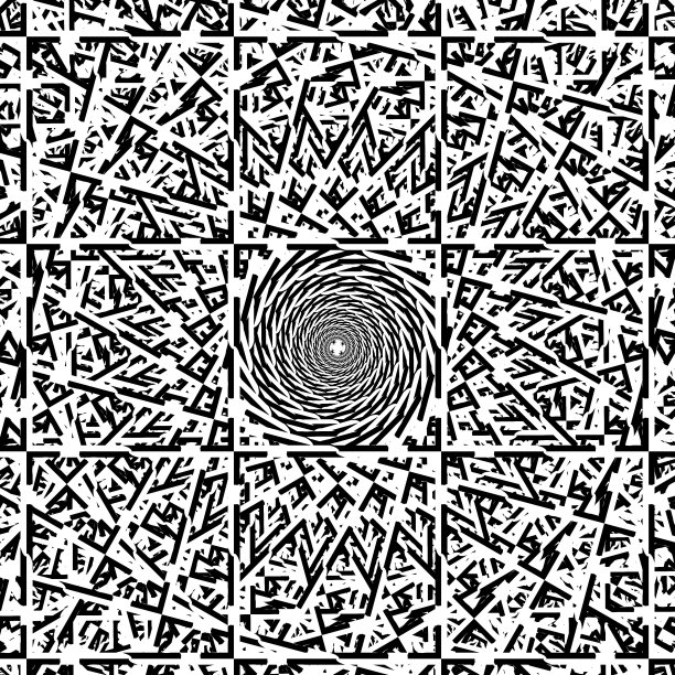 3D插图爆炸几何设计在黑色和白色图片下载