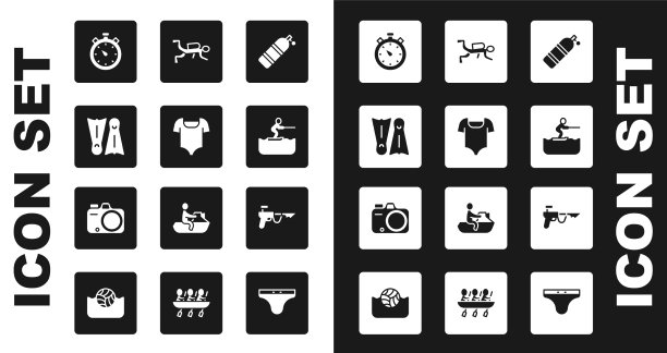 为游泳设置aquaquung泳装脚蹼图片下载