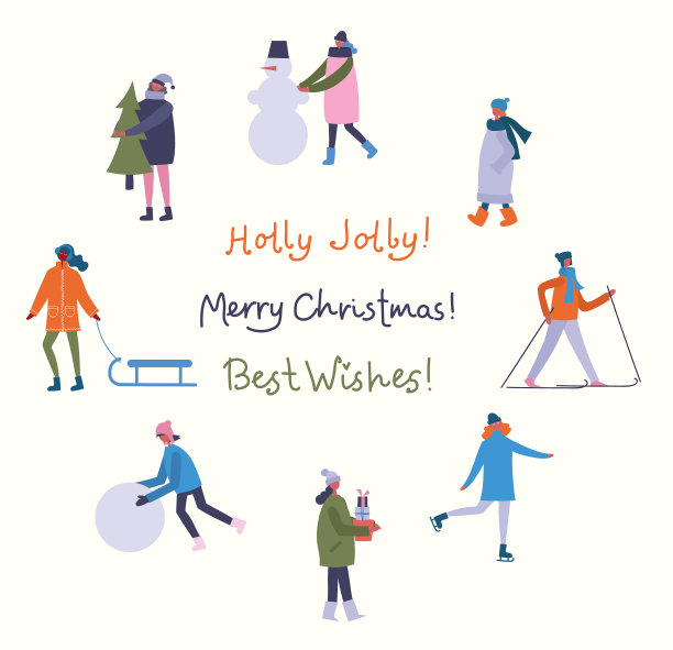 在冬季的平面设计中图片下载