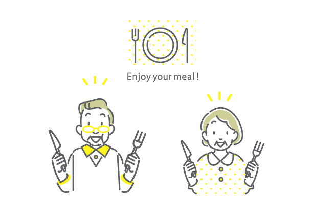 老夫妇享受美食图片下载