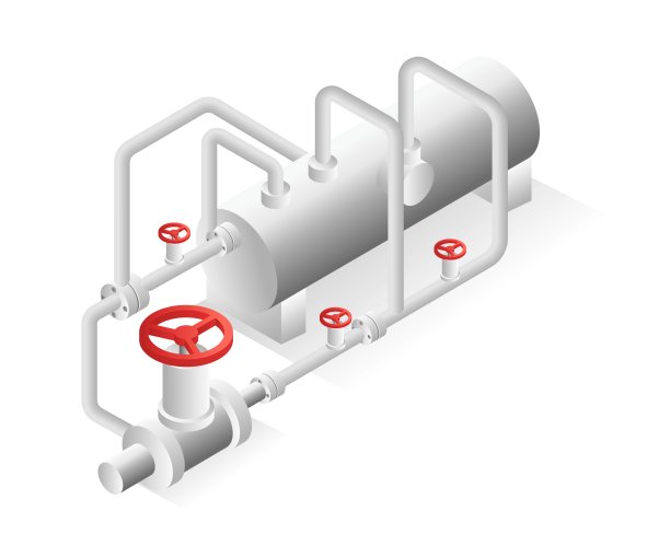 平面等距插图的概念。工业油气管道图片下载