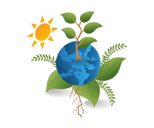 平面等距插图的概念。地球被树木覆盖着图片下载