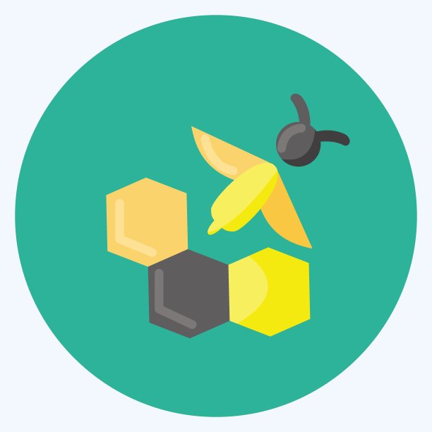 图标蜜蜂农场。适合蜜蜂农场使用。平的风格。简单的设计可编辑。设计模板向量。简单的说明图片下载