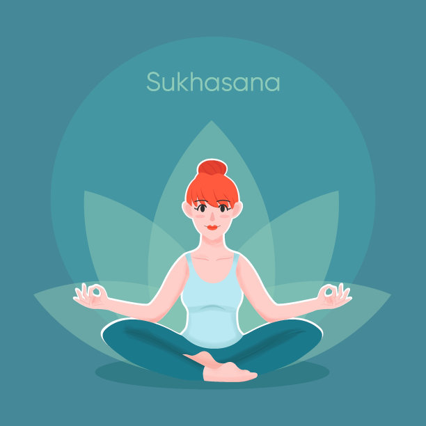 年轻的红头发的女人练习瑜伽姿势坐在地板上莲花姿势图片下载