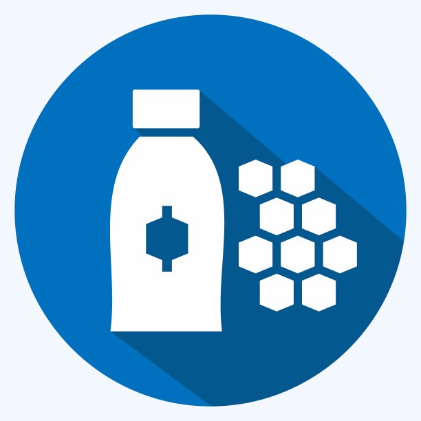 图标蜂王浆。适合蜜蜂农场使用。长长的阴影风格。简单的设计可编辑。设计模板向量。简单的说明图片下载