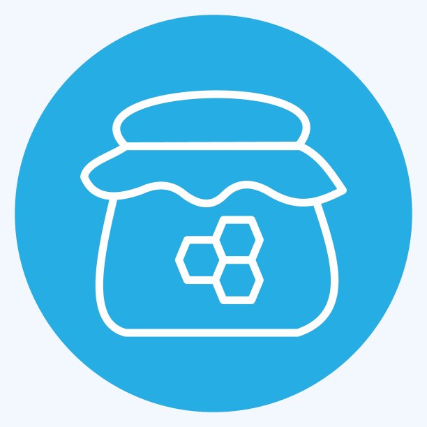 图标罐蜂蜜。适合蜜蜂农场使用。蓝眼睛的风格。简单的设计可编辑。设计模板向量。简单的说明图片下载