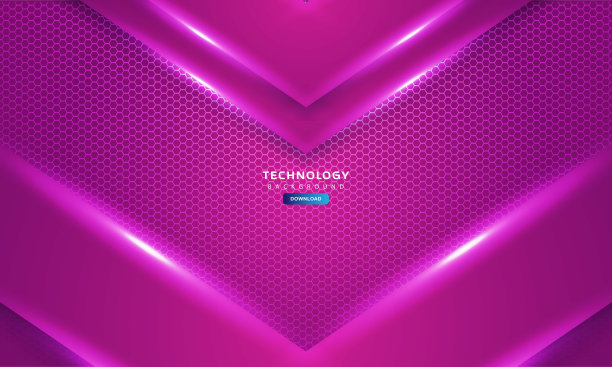 六角形技术抽象矢量背景用粉红色鲜艳图片下载