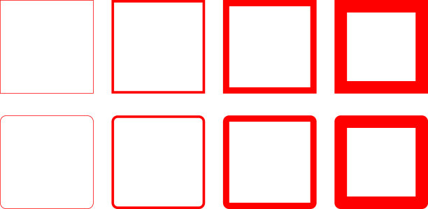 线条粗细变化的红色正方形框架图片下载