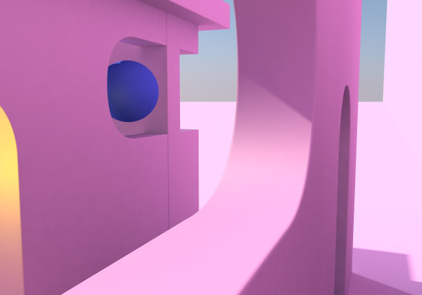 抽象的背景与粉红色的拱门和球图片下载