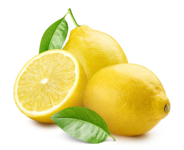 美味的柠檬，白色的叶子图片下载