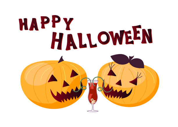 南瓜发出不祥的笑声，喝着血腥的鸡尾酒图片下载