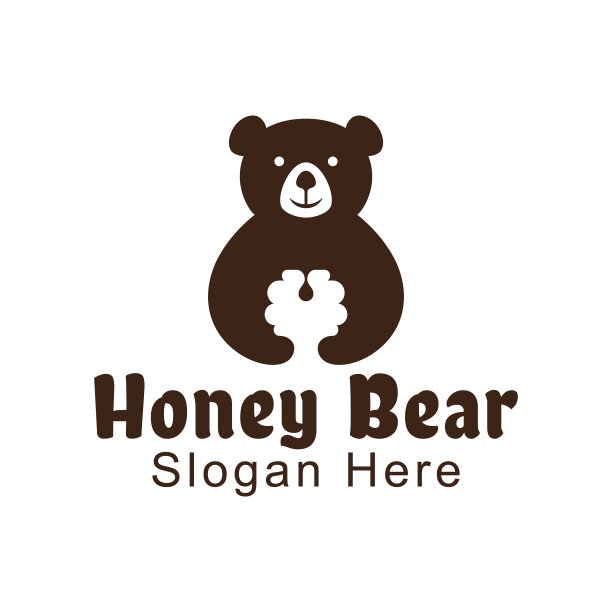 蜜糖熊动物可爱标志设计模板图片下载