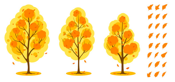 秋天的树和树叶都落幕了图片下载