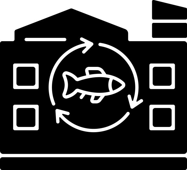 鱼类加工厂黑色象形图标图片下载