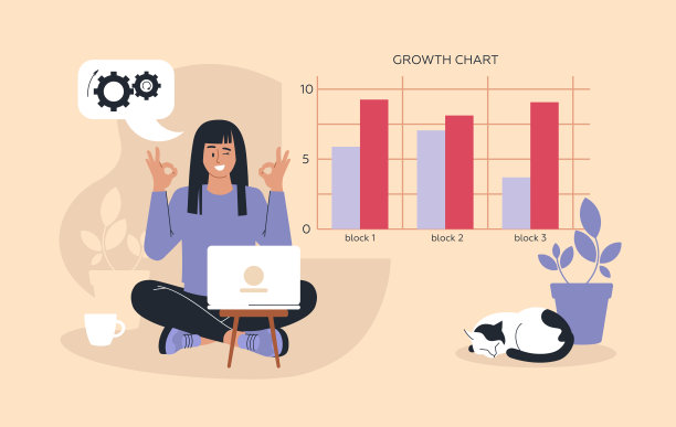 在线工作。有笔记本电脑的女孩。人们和业务。工作过程。执行任务。信息图,演示。自由职业者，在家工作。图片下载