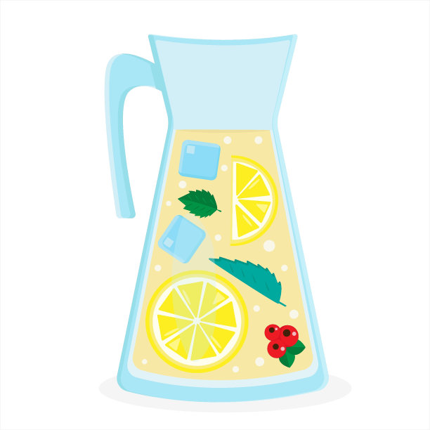 夏天的鸡尾酒在壶中。搭配浆果、水果和薄荷叶图片下载