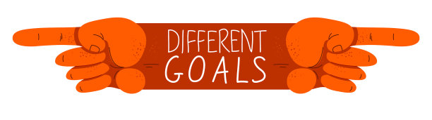 不同的目标相反的愿望冲突在图片下载