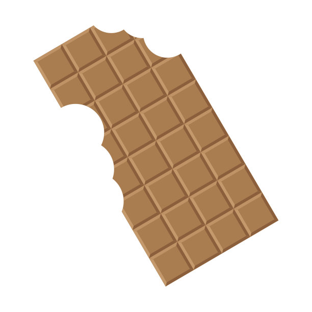 咬过牛奶巧克力的图标。孤立的矢量图。平面向量。甜的食物。矢量插图。股票的形象。图片下载