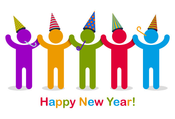 庆祝新年快乐的人们概念简单图片下载