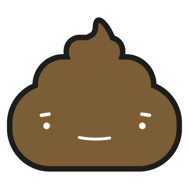 白色孤立背景上的大便，大便字符表情符号，概念图片下载