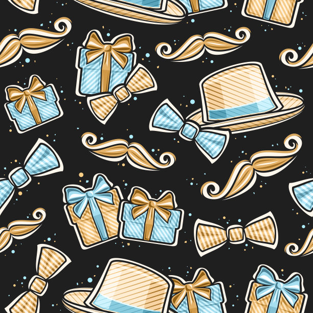 矢量父亲节无缝模式图片下载