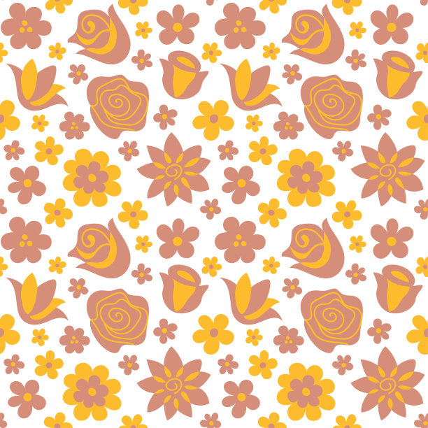 现代风格的花朵无缝图案。图片下载