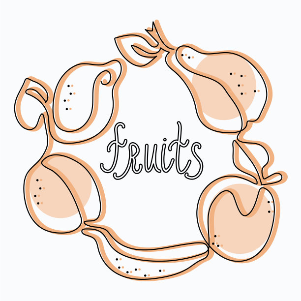 一组抽象的果实。图片下载