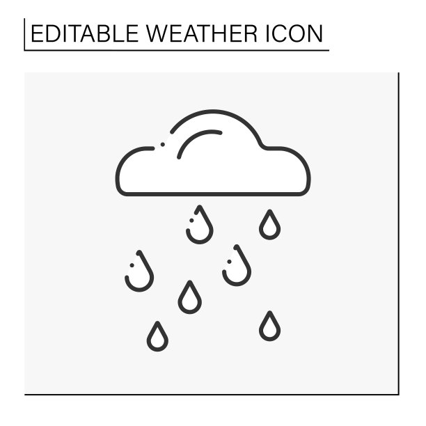 大雨线条图标图片下载