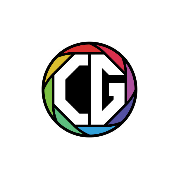 CG字母组合多边形彩虹图片下载