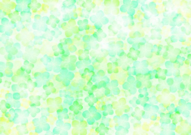 水彩插图四叶三叶草生长各地图片下载