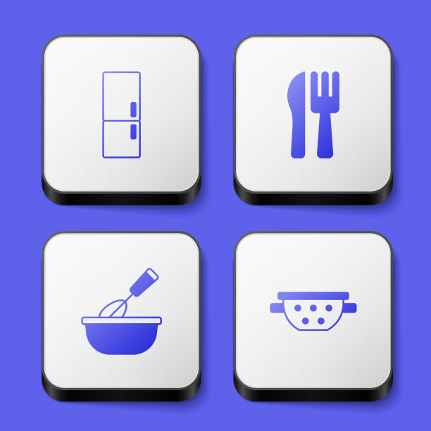 将刀叉交叉放置在冰箱上烹饪图片下载