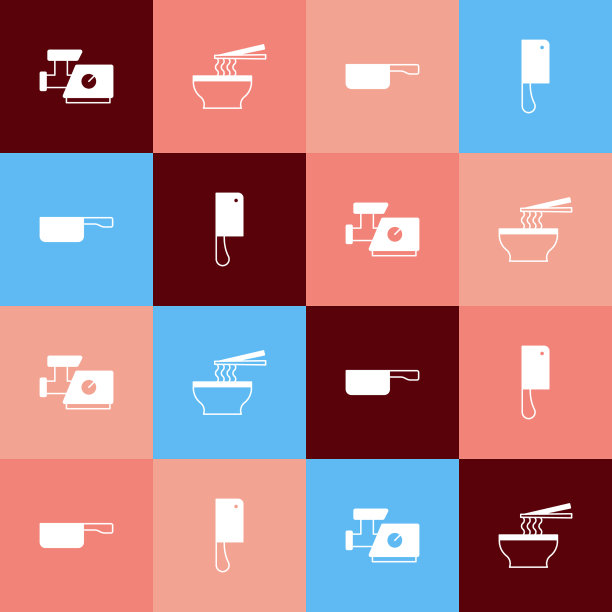 集流行艺术厨房绞肉机亚洲面条图片下载