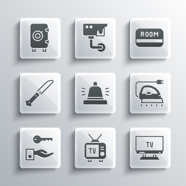 酒店设置复古电视智能电视电熨斗图片下载