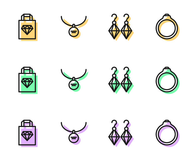 设置线耳环购物袋珠宝吊坠上图片下载