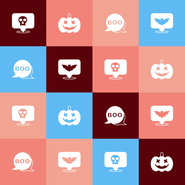 设置波普艺术头骨南瓜boo演讲泡泡和图片下载