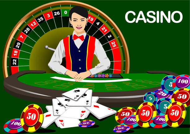 女庄家在赌场的桌子图片下载