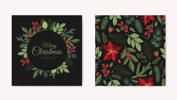 圣诞贺卡与新年树快乐图片下载